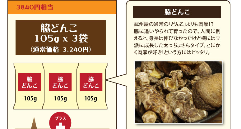武州屋・新春福袋2019・脇どんこ315gを3000円で♪